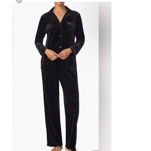Lauren Ralph Lauren Pajama Set Women's Medium Black Velour 2 Piece Sleepwear
